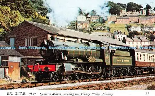 R551943 Ex G W R 7827 Lydham Manor working Torbay Steam Railway B7 Europa Cards