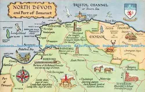 R551991 North Devon and Part of Somerset M F Peck Salmon Map