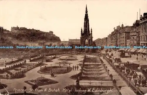 R552240 Princes St aus N British Hotel Looking W Edinburgh Serie Nr. 4131 Presse