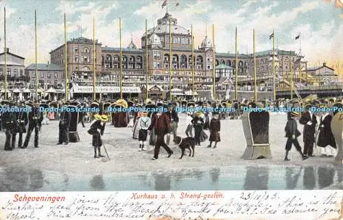 R552523 Scheveningen Kurhaus v h Strand gezien Schaefers Kunst Chromo Amsterdam