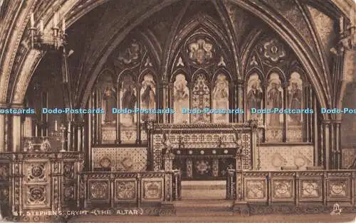 R554572 St Stephen Crypt The Altar Houses of Parliament Tuck Photogravure No 216