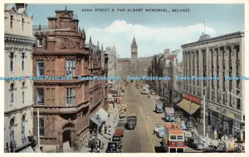 R554818 Belfast High Street and the Albert Memorial E T W Dennis