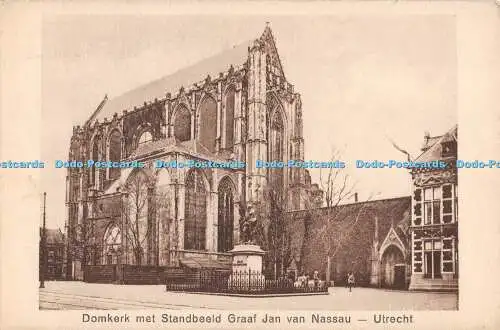 R552954 Domkerk met Standbeeld Graaf Jan van Nassau Utrecht P C van Rossem Jr