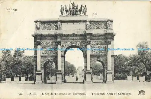 R556548 394 Paris LArc de Triomphe du Carrousel Triumphbogen des Karussells ND P