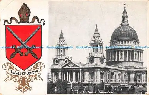 R553044 The See of London St Paul Cathedral Heraldic Series of Postcards F S O N