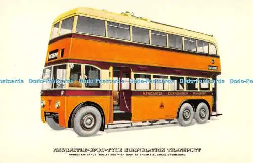 R553132 Newcastle Upon Tyne Corporation Transport Double Entrance Trolley Bus Wi