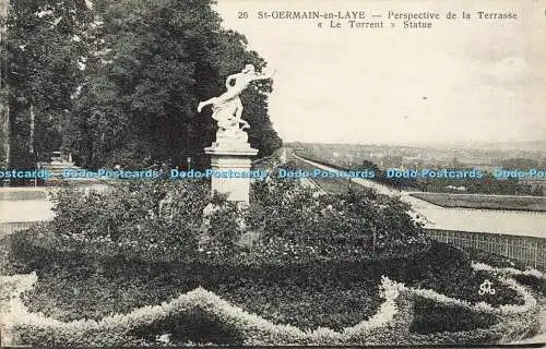 R556739 26 St Germain en Laye Perspective de la Terrasse Le Torrent Statue Foto