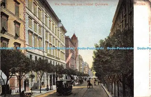 R555238 Via Nazionale con lHotel Quirinale Roma G Blumlein Napoli 1904