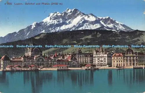 R555406 d 255 Luzern Bahnhof und Pilatus Photoglob Zürich 1929