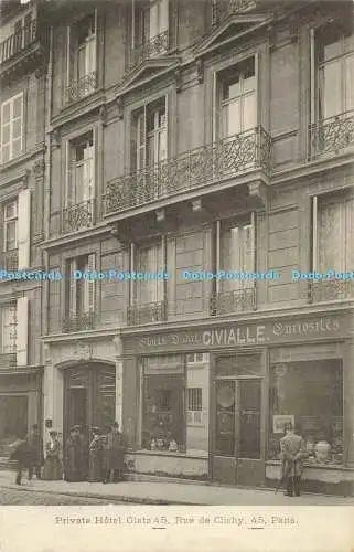 R557232 Paris Private Hotel Glatz 45 Rue de Clichy 1903