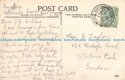 R555864 I W Cowes Royal Yacht Squadron J Welch 1913