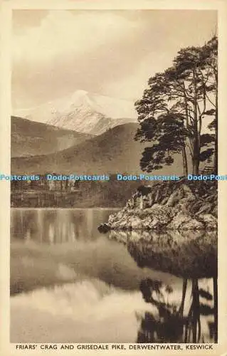 R557438 Keswick Derwentwater Friar Crag and Grisedale Pike G P Abraham Photograv