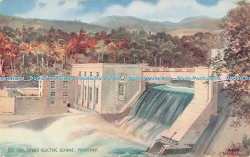 R555994 Pitlochry The Dam Hydro Electric Scheme Valentine Art Farbe E W Trick