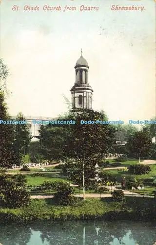 R557500 Shrewsbury St Chads Church from Quarry 1910