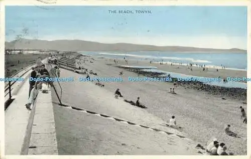 R556039 Towyn The Beach E T W Dennis 1958