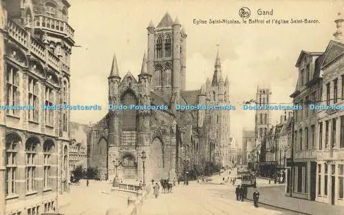 R556053 Gand Eglise Saint Nicolas Le Beffroi et l eglise Saint Bavon Ern Nels Th