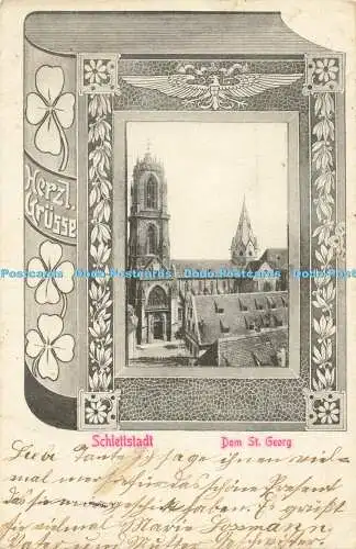 R557710 Postkarte Schlettstadt Dom St Georg