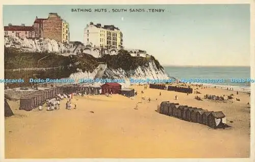 R556401 Tenby Badehütten South Sands E J Evans Dennis Aqua Tone Serie