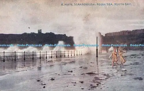 R554361 E 45975 Scarborough Rough Sea North Bay Celesque Serie Photochrom