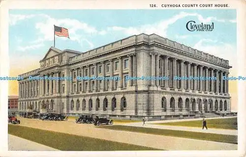 R554409 126 Cuyhoga County Court House Cleveland Fünfte Stadt Braun Postkarte C T A