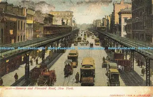 R559381 New York Bowery and Flevated Road A Loeffler Souvenir Postkarte