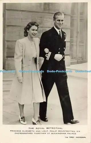 R558072 Royal Betrothal Princess Elizabeth and Lieut Philip Mountbatten R N Buck