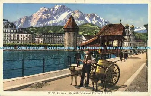 R559462 Luzern Kapellbrücke und Pilatus Photoglob