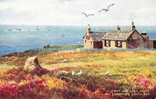 R559473 Lands End First and Last House and Longships Valentine Art Farbe Brian