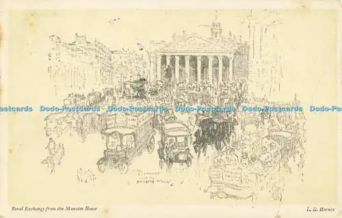 R558178 Royal Exchange from Mansion House L G Hornby London Series No 58 A and C