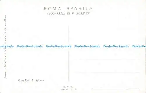 R559572 Ospedale S Spirito Roma Sparita Acquarelli di F Roesler Casa Bestetti e