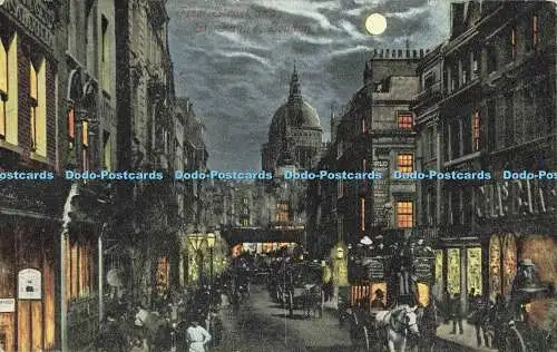 R558295 Fleet Street and St Pauls London Valentines Moonlight Series