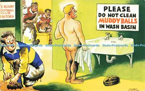 R559672 Please Do Not Clean Muddy Balls in Wash Basin Bamforth Comic Series No 4