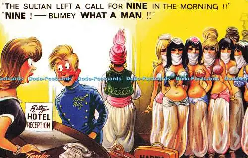 R559678 The Sultan Left a Call For Nine in the Morning Bamforth Comic Series No