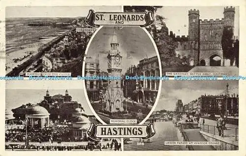 R559788 St Leonards and Hastings Memorial Clock Multi View 1952