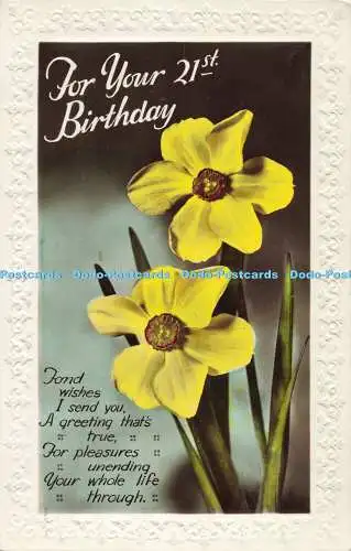 R558698 For Your 21 st Birthday Yellow daffodils RP 1935