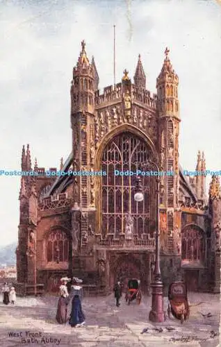 R558779 Bath Abbey Westfront Tuck Oilette Postkarte 1478 Charles E Flower 1904