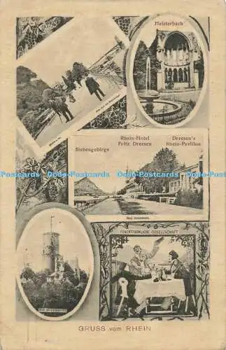 R558828 Gruss vom Rhein Bad Godesberg Siebengebirge Dreesen Rhein Pavillon P J F