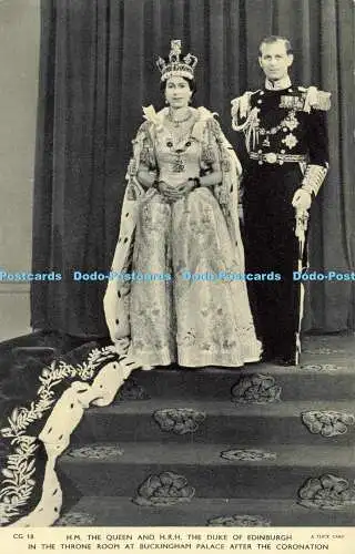 R560208 CG 18 H M Queen und H R H Duke of Edinburgh im Thronsaal in Buckingham