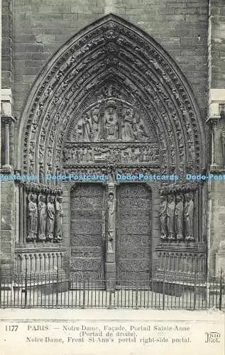 R560292 1177 Paris Notre Dame Front St Anns Portal rechts Seitenportal ND Phot Neu