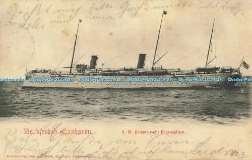 R559054 Nordseebad Cuxhaven s m Dampferyacht Hohenzollern Von Alb Fick