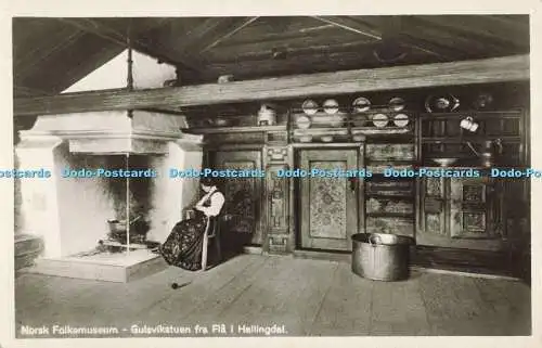 R559086 Norsk Folkemuseum Gulsvilkstuen Fra Fla i Hallingdal Eneberettiget N F