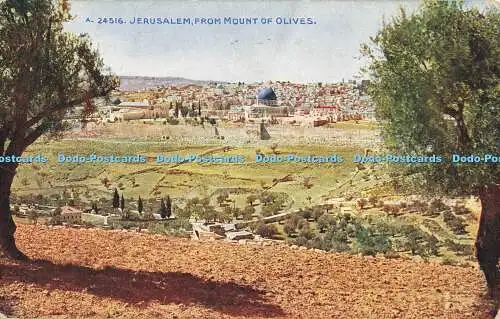 R560933 Jerusalem aus Ölberg Photochrom Celesque Serie 1918