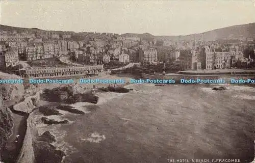 R560937 Ilfracombe The Hotel and Beach B and R 1918