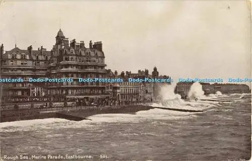 R562201 Eastbourne Rough Sea Marine Parade 1916