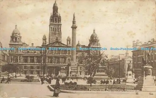 R562202 Glasgow Municipal Buildings Tuck Collo Sepia Serie 893 1917