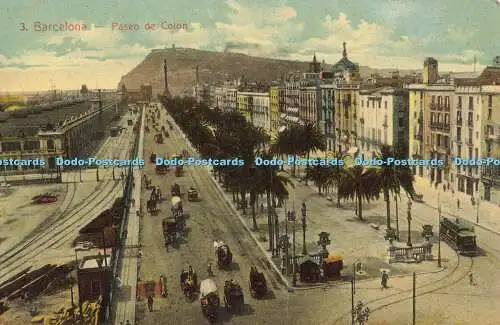 R562215 Barcelona Paseo de Colon Postkarte