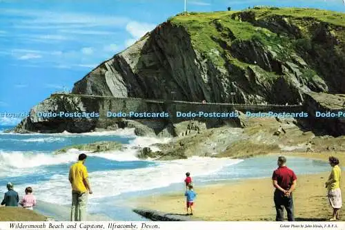 R561032 Devon Ilfracombe Wildersmouth Beach and Capstone John Hinde F R P S 1967