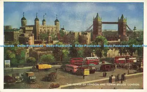 R561043 London The Tower of London und Tower Bridge R D F Serie 1959