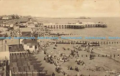 R562345 Clacton on Sea From West Valentine Sepiatype Series Picture 1928