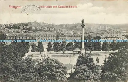 R562383 Stuttgart Schlossplatz mit Residenz Schloss H und V Nr 491 1908